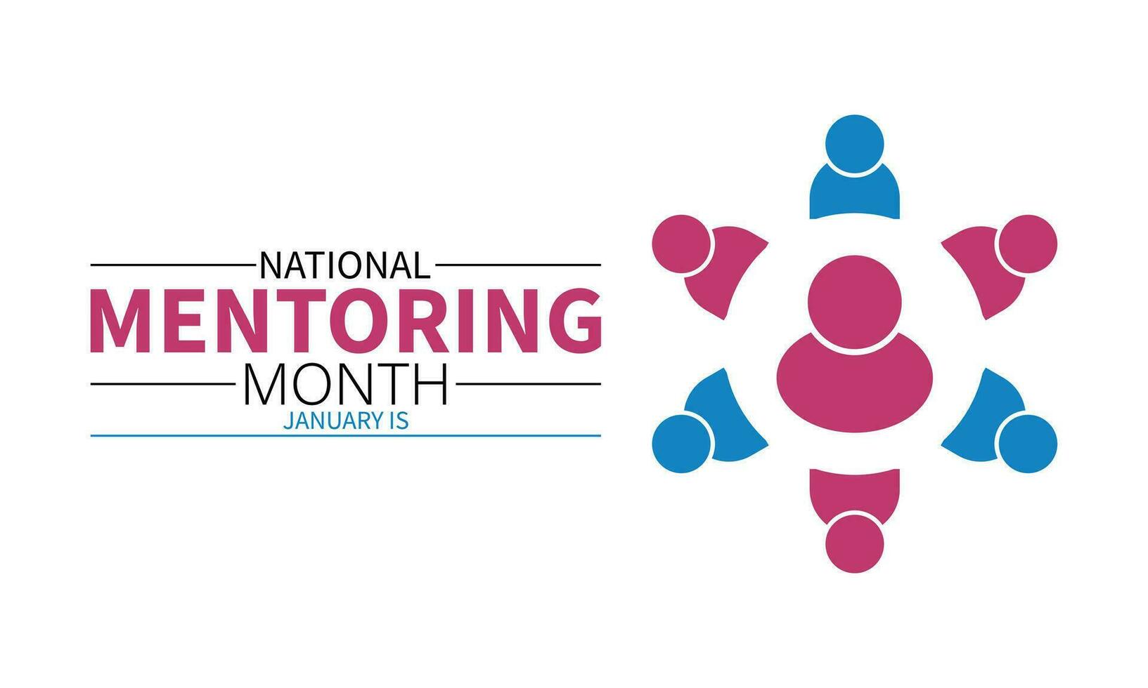 National Mentoring Month in January. Education concept. Banner, poster, card, background design. vector