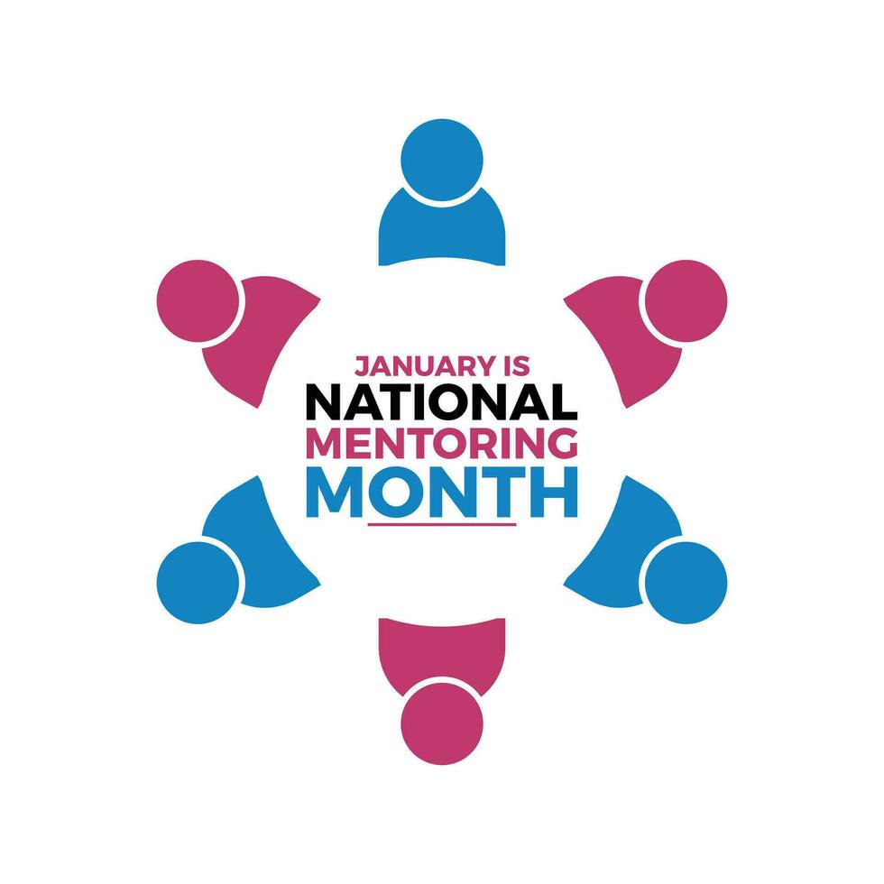 National Mentoring Month in January. Education concept. Banner, poster, card, background design. vector