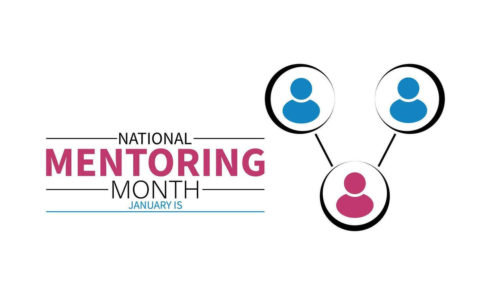 National Mentoring Month in January. Education concept. Banner, poster, card, background design. vector