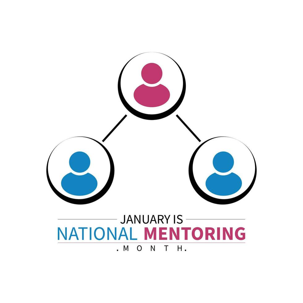 National Mentoring Month in January. Education concept. Banner, poster, card, background design. vector