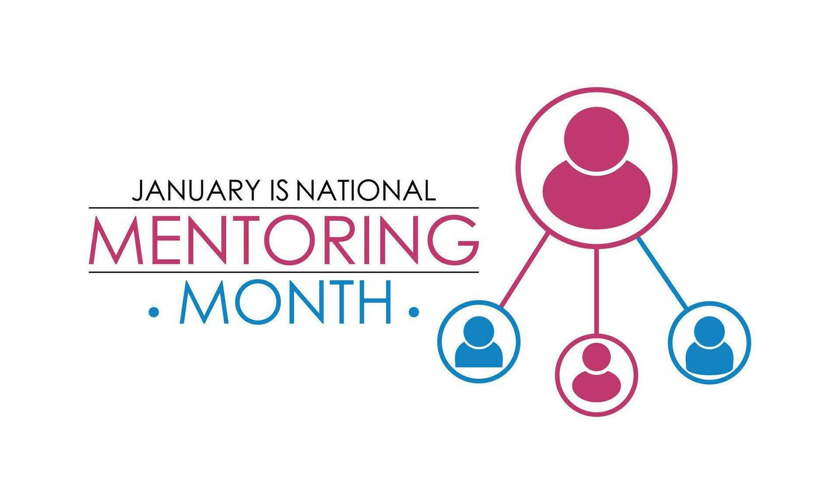 National Mentoring Month in January. Education concept. Banner, poster, card, background design. vector