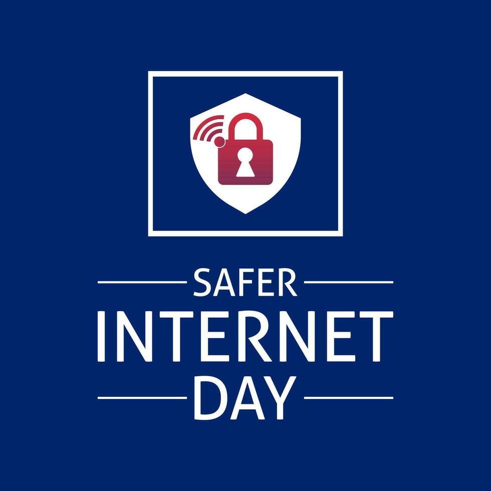 Safer Day .Cyber security concept vector design template