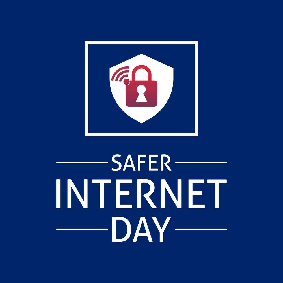 Safer Internet Day .Cyber security concept vector design template .