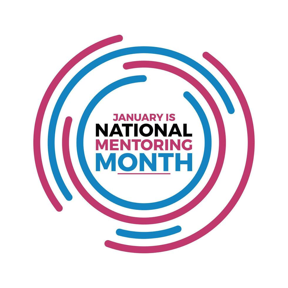 National Mentoring Month in January. Education concept. Banner, poster, card, background design. vector