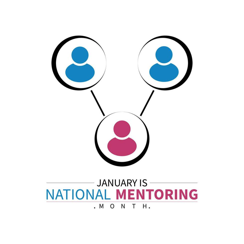 National Mentoring Month in January. Education concept. Banner, poster, card, background design. vector
