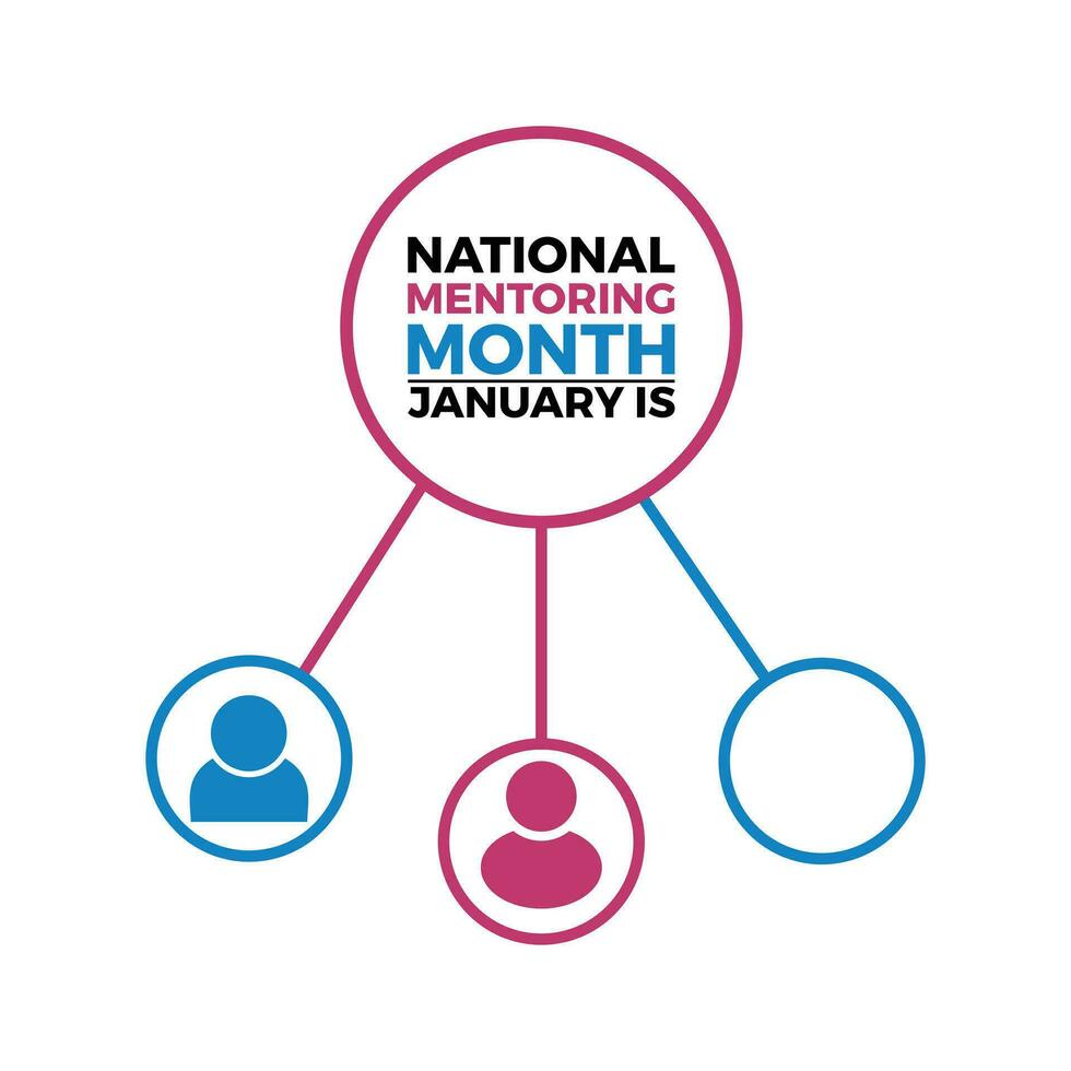 National Mentoring Month in January. Education concept. Banner, poster, card, background design. vector