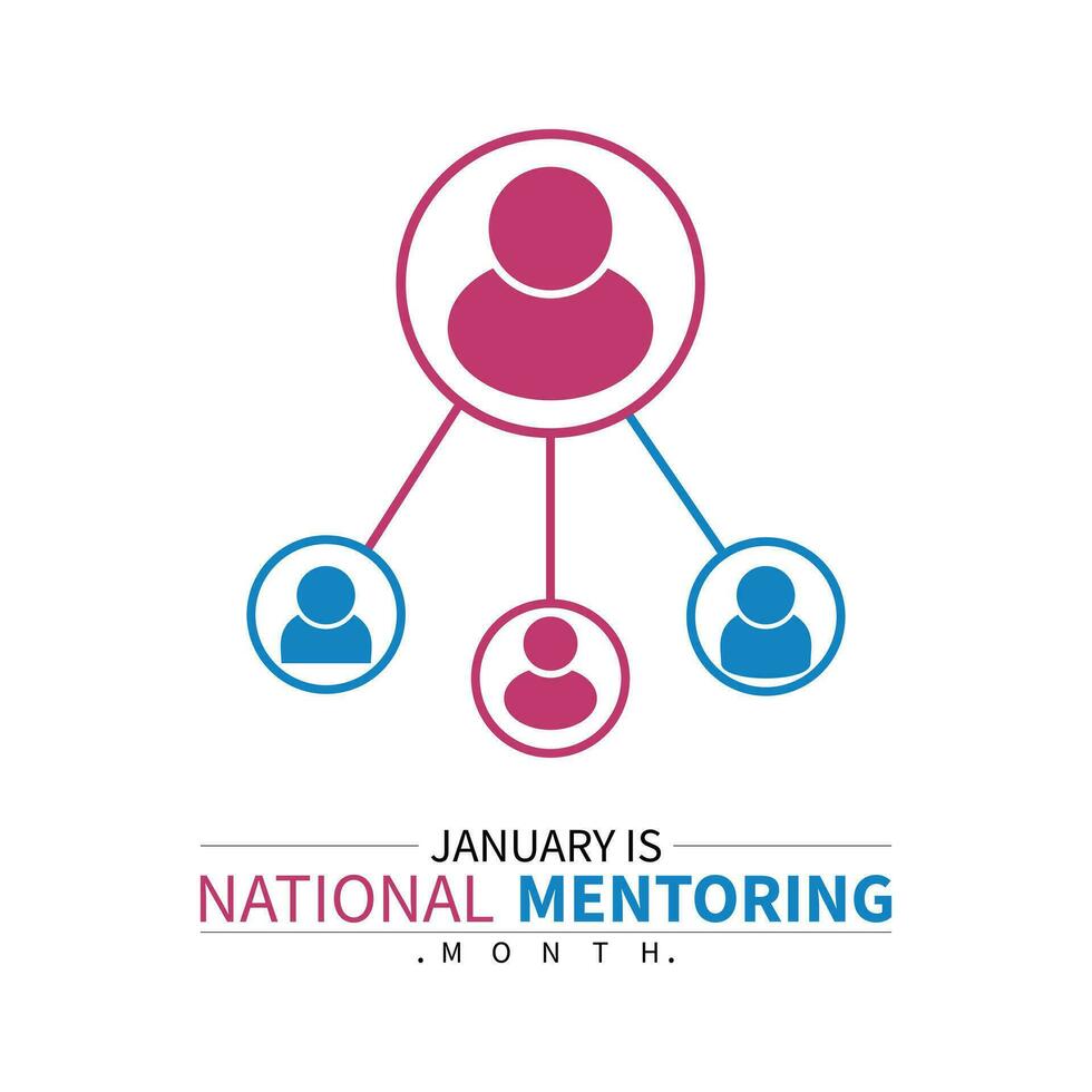 National Mentoring Month in January. Education concept. Banner, poster, card, background design. vector