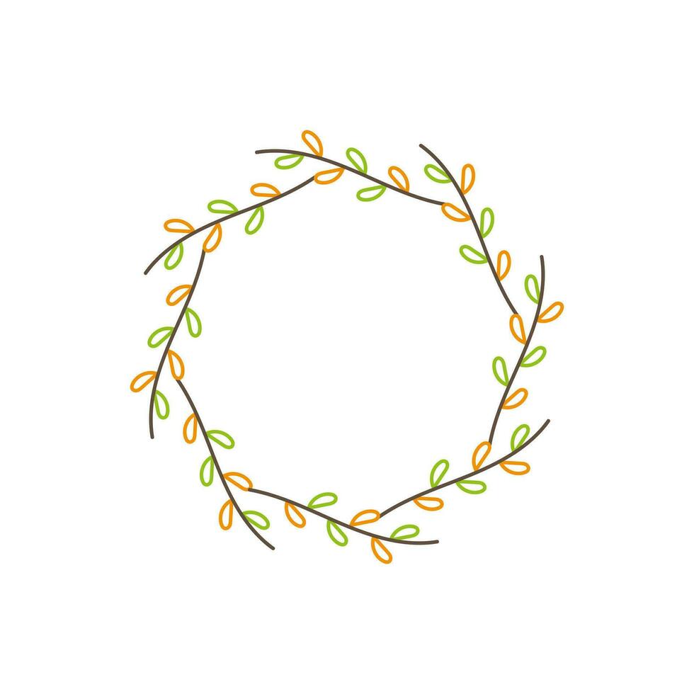 Circle frame design with leaf shape vector