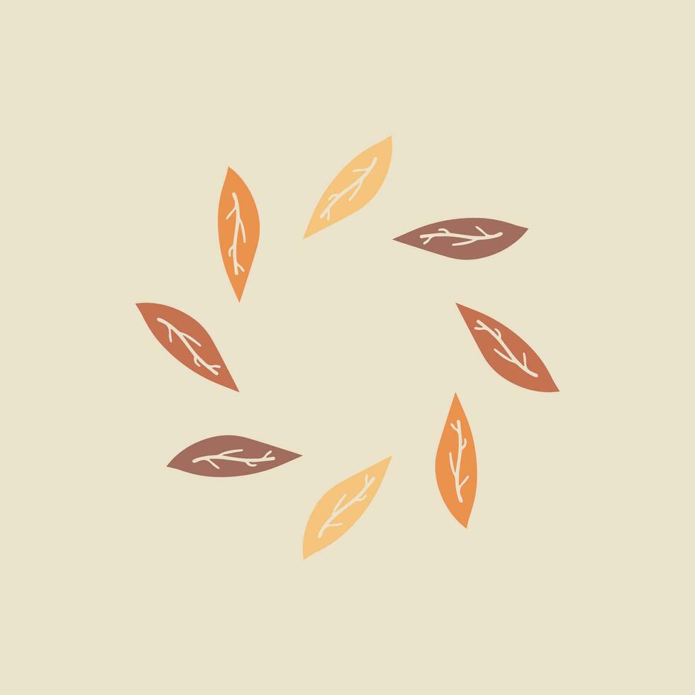 Circle frame design with leaf shape vector