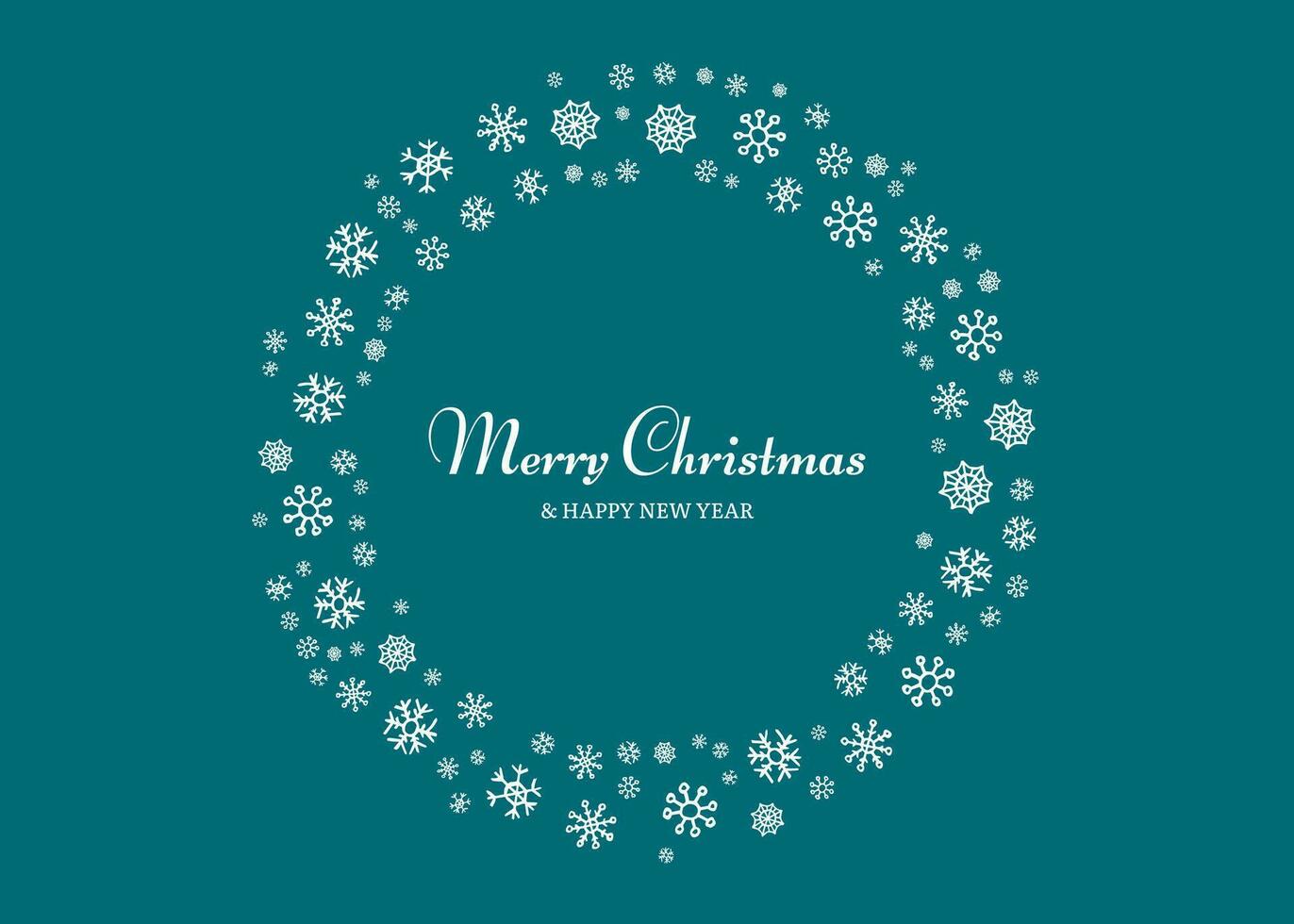 Merry Christmas background with snowflakes in circle vector