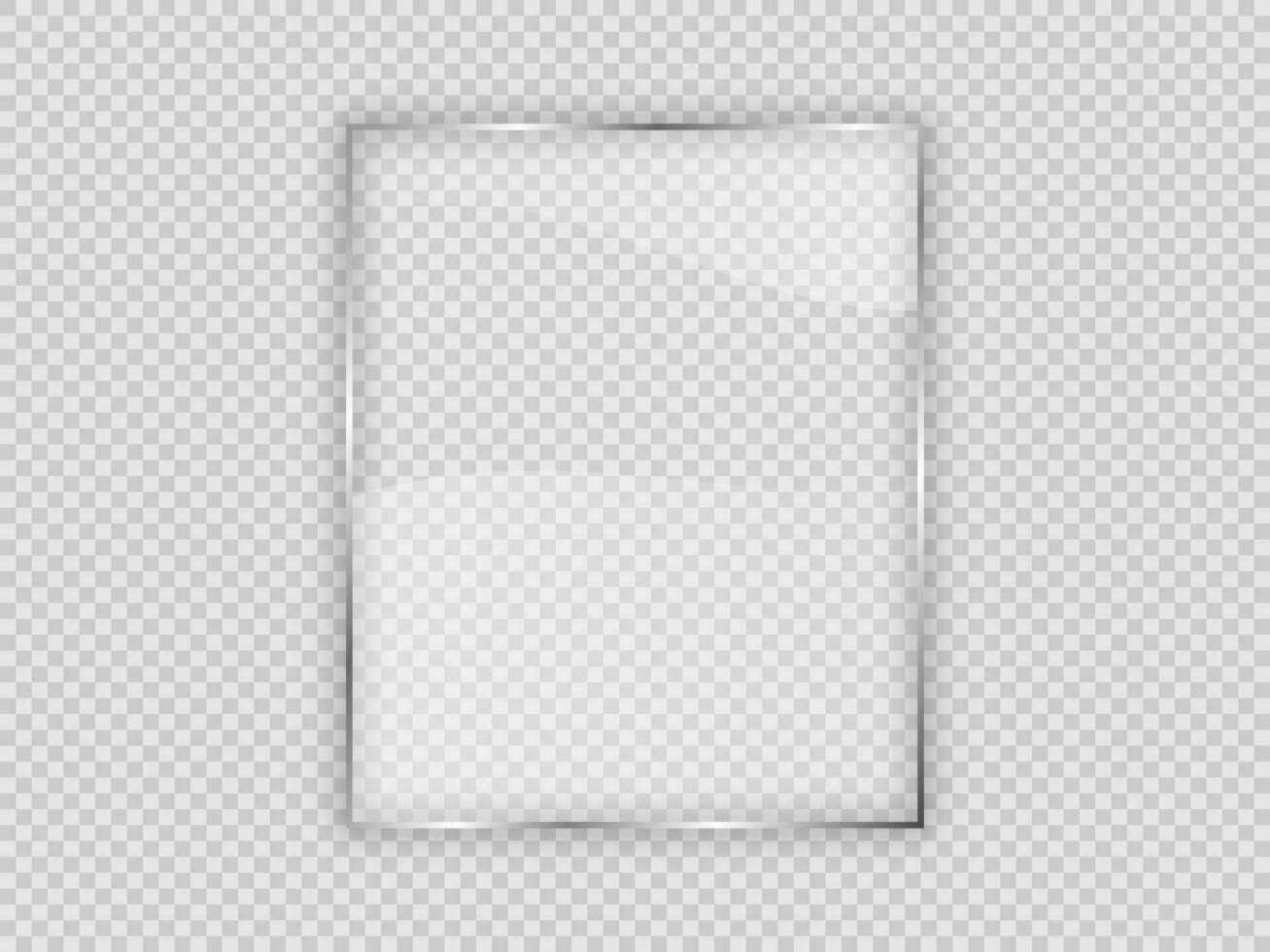 Glass plate in vertical frame vector