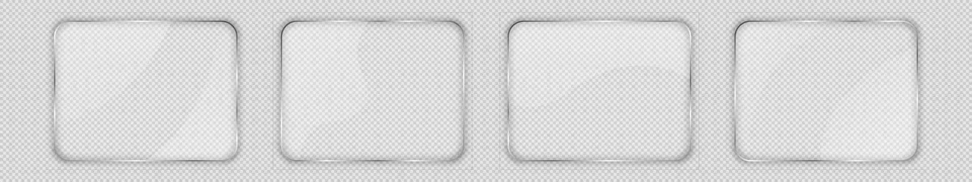 Glass plate in rounded rectangular frame vector