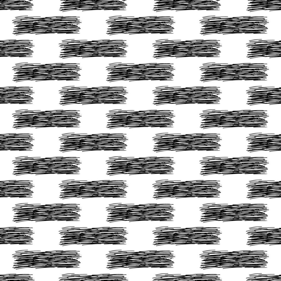Seamless pattern with black pencil brushstrokes vector