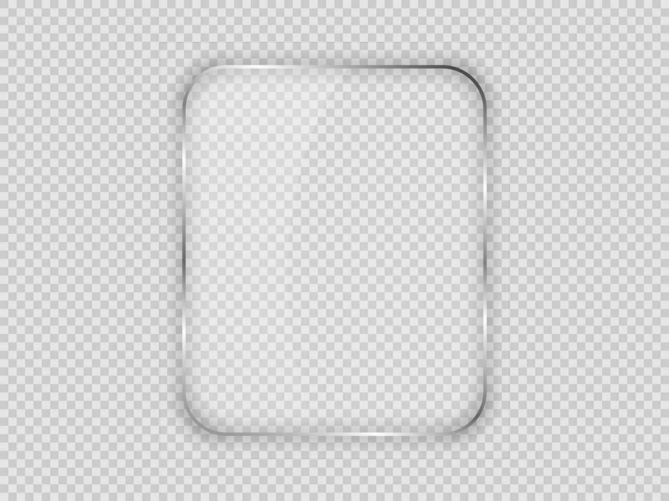 Glass plate in rounded vertical frame vector