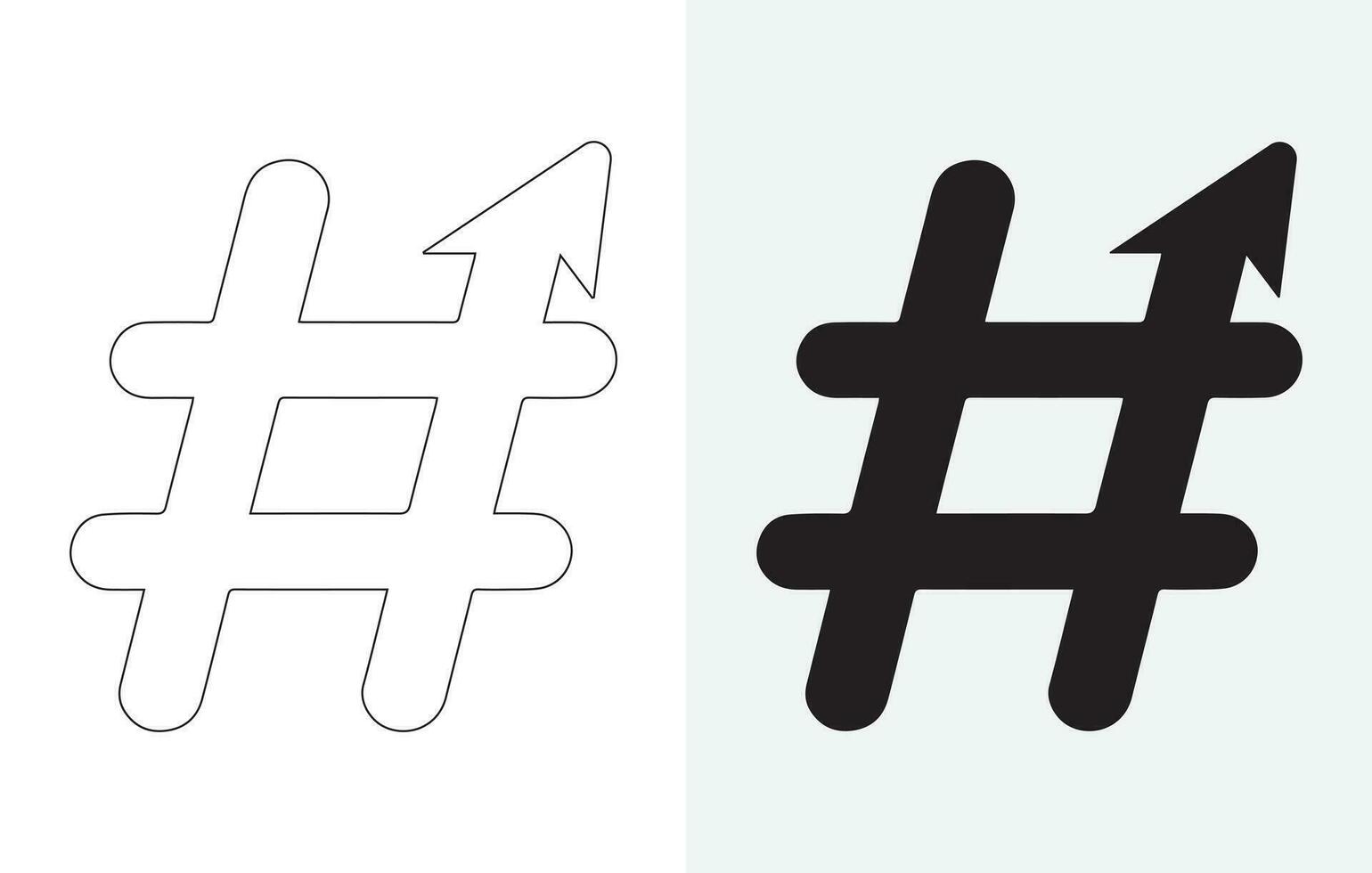 hashtag flecha vector íconos