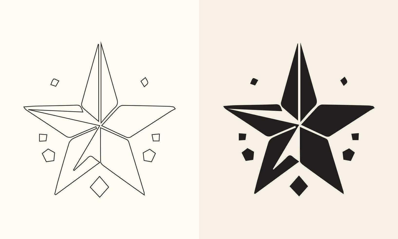 Vector illustration of a star icon set