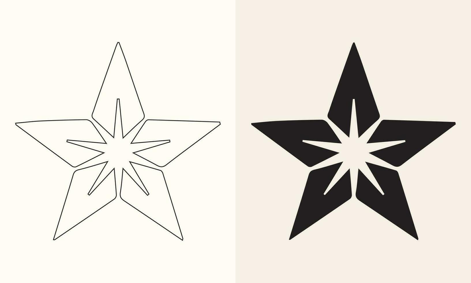 Vector illustration of a star icon set