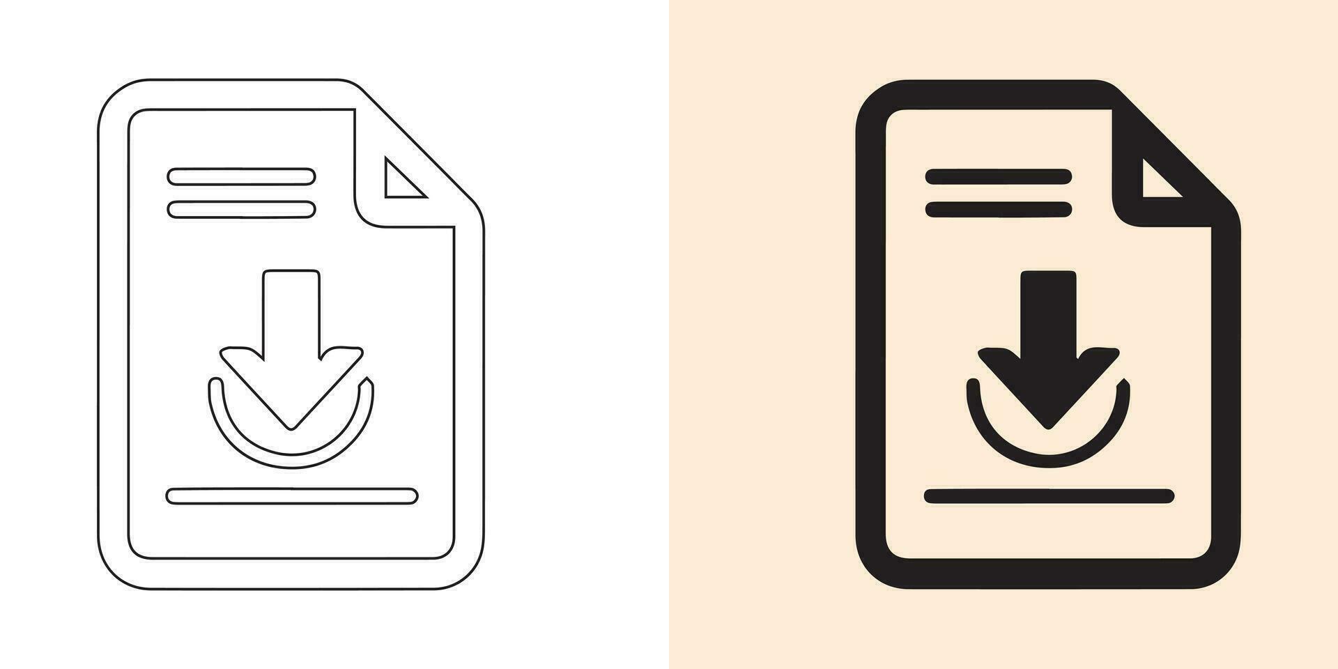 Set of icons for PDF files. Download symbols for PDF files. Text, picture, vector image, video, and interactive form formats