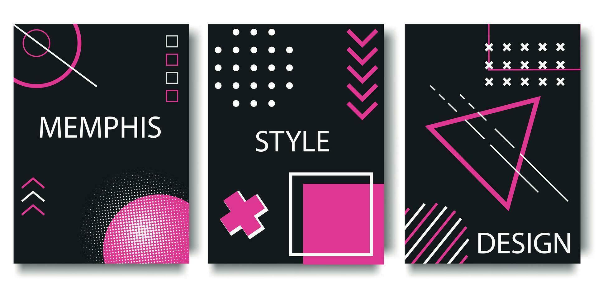 Abstract background, geometric memphis style. Geometric design, abstract background. Fashionable bright cover, banner, poster, booklet. vector