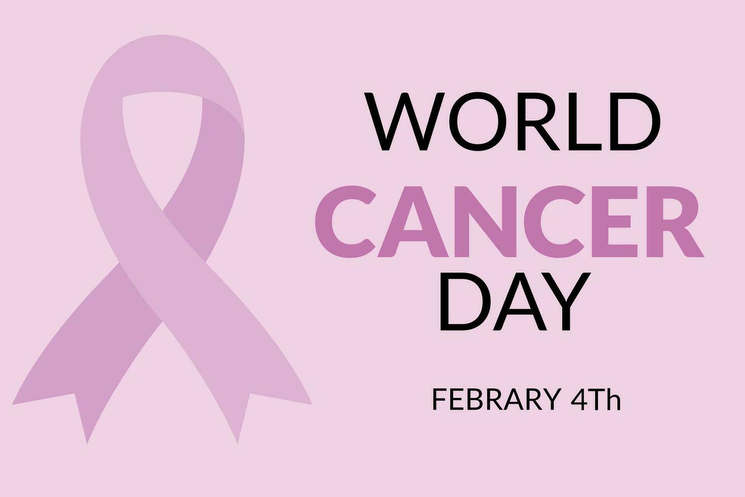 World Cancer Day Banner. Cancer ribbon. Vector illustration