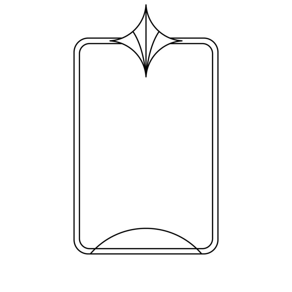 Trendy christmas winter linear frame with star. Modern minimalist aesthetic line element, geometric forms. Vector sparkle for social media or poster design, simple decorative boho style