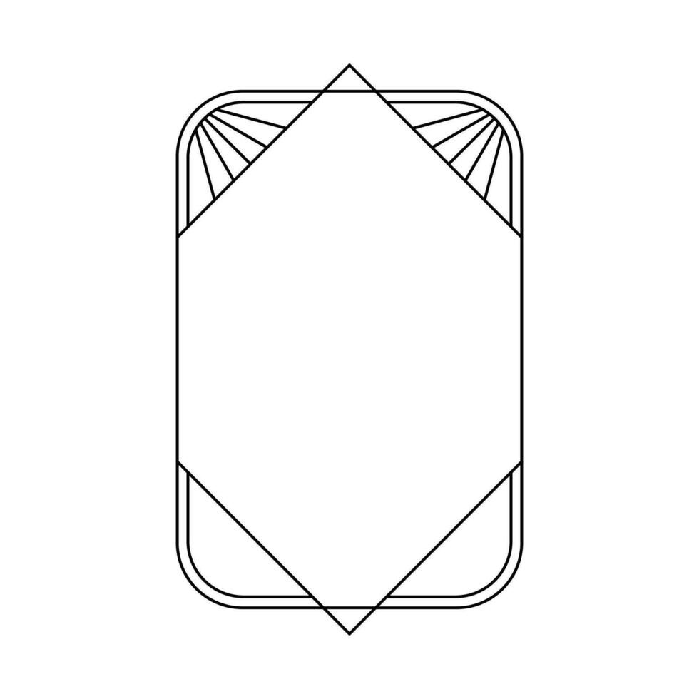 Trendy christmas winter linear frame with rays. Modern minimalist aesthetic line element, geometric forms. Vector sparkle for social media or poster design, simple decorative boho style