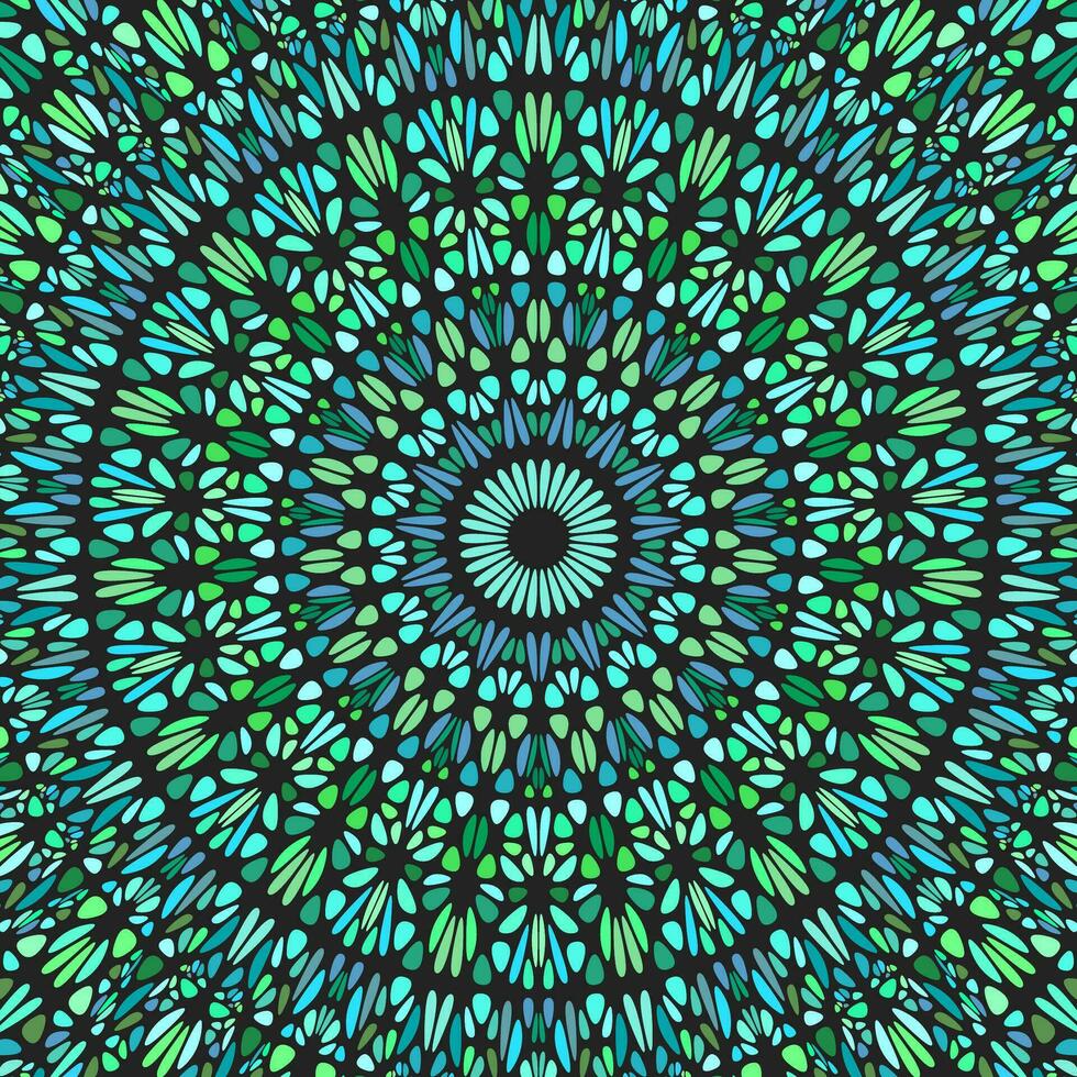 Oriental dynamic geometrical flower ornament mandala background - psychedelic abstract colorful vector illustration from curved shapes