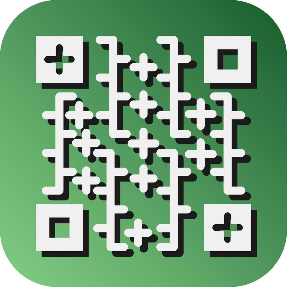 QR Code Vector Glyph Gradient Background Icon For Personal And Commercial Use.