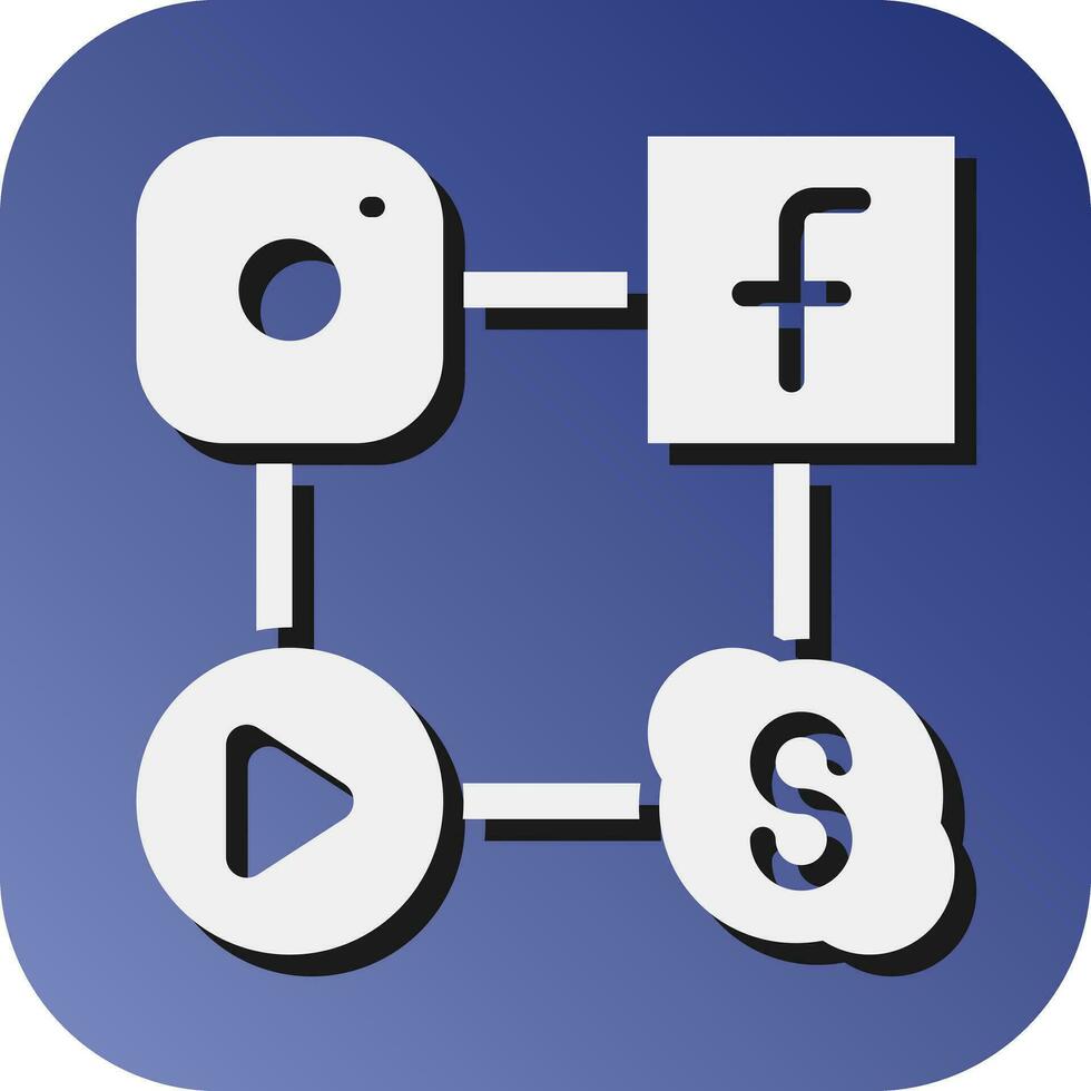 Social Networks Vector Glyph Gradient Background Icon For Personal And Commercial Use.