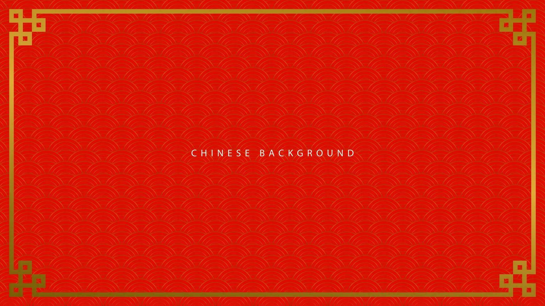 Vector illustration of a Chinese frame background in red and gold colors