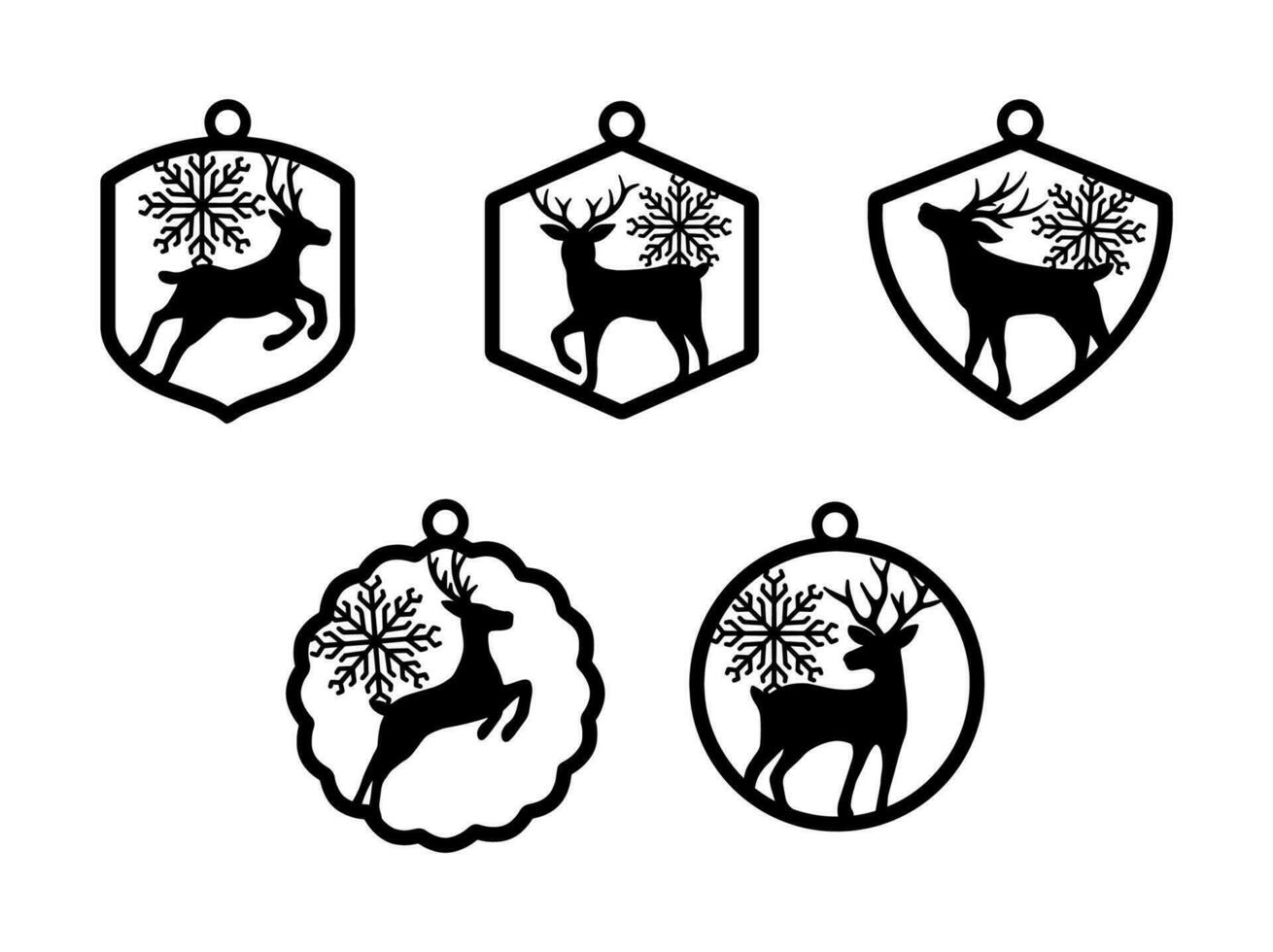 Laser Cut Christmas Ornament Decoration vector