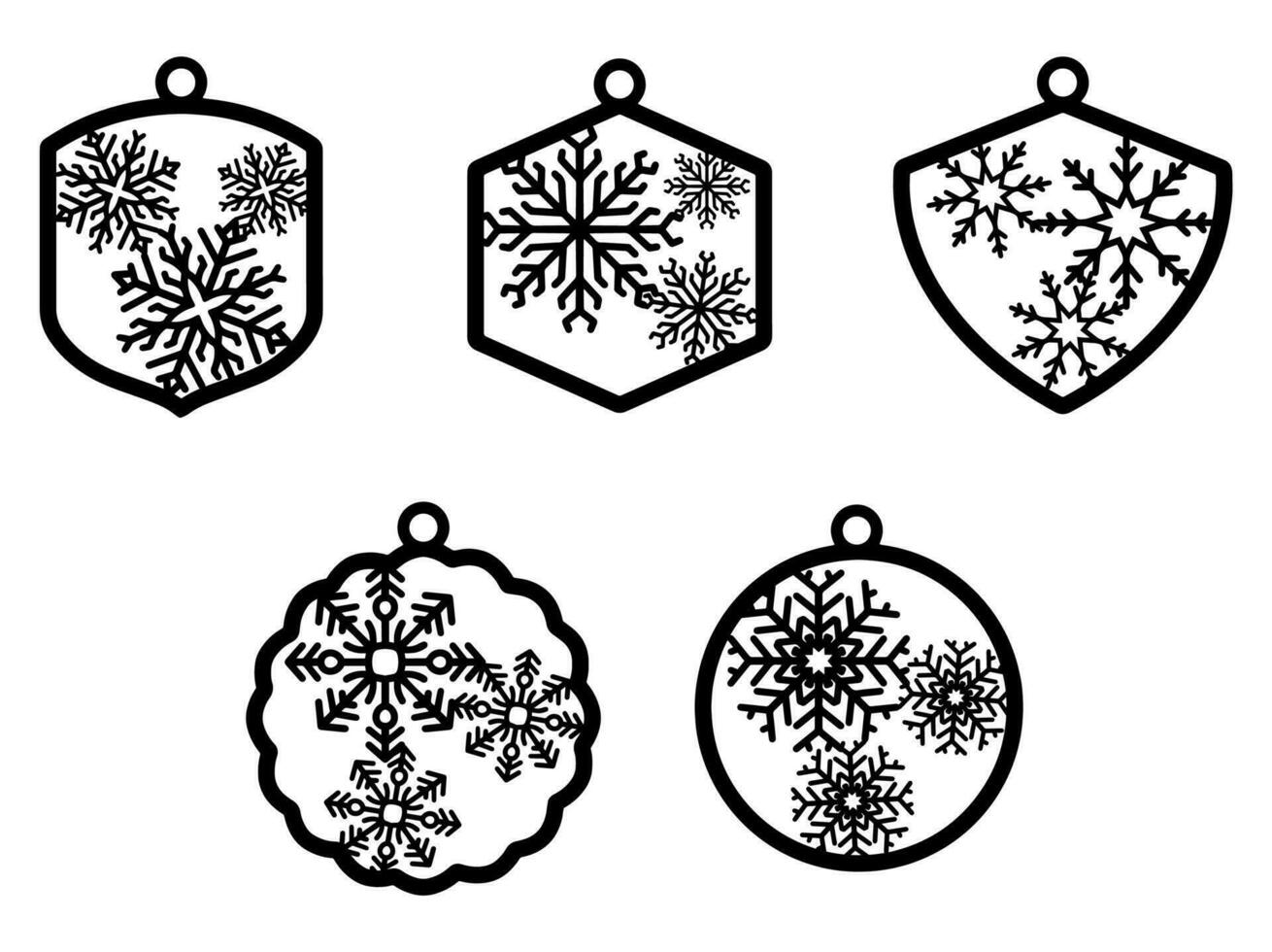 láser cortar Navidad ornamento decoración vector