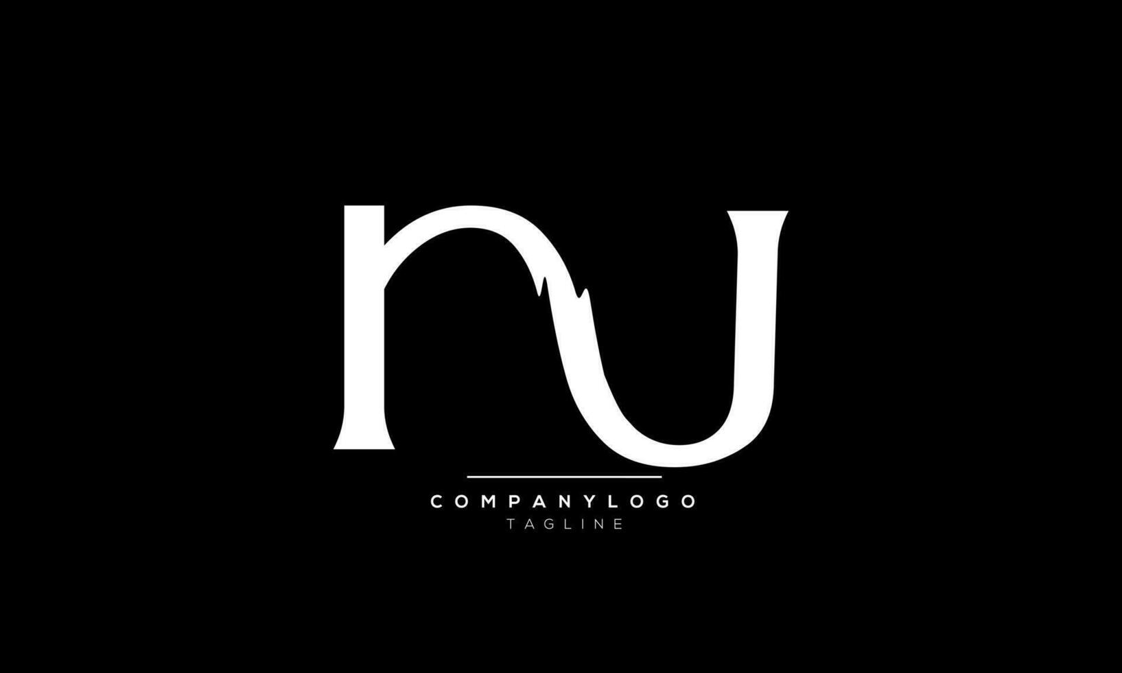 Alphabet letters Initials Monogram logo NU,NU  INITIAL,NU  letter vector