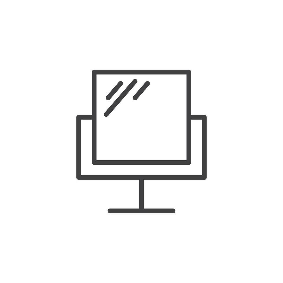 mirror icon. sign for mobile concept and web design. outline vector icon. symbol, logo illustration. vector graphics.