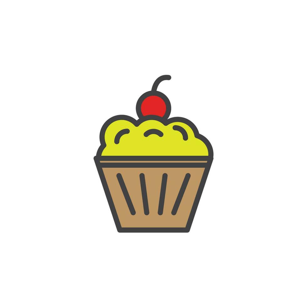 cupcake icon. sign for mobile concept and web design. outline vector icon. symbol, logo illustration. vector graphics.