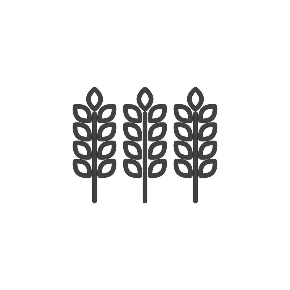 wheat icon. sign for mobile concept and web design. outline vector icon. symbol, logo illustration. vector graphics.