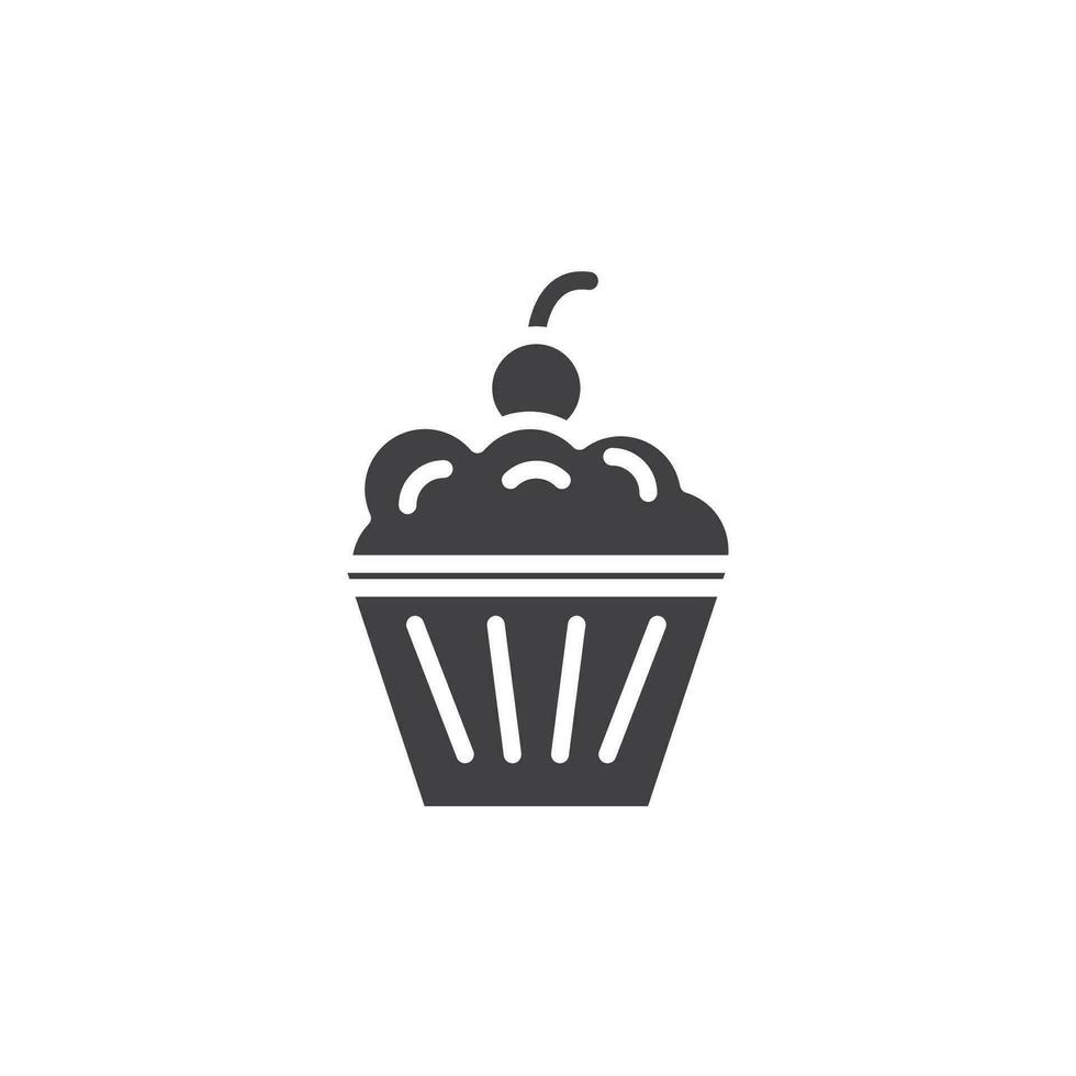 cupcake icon. sign for mobile concept and web design. outline vector icon. symbol, logo illustration. vector graphics.