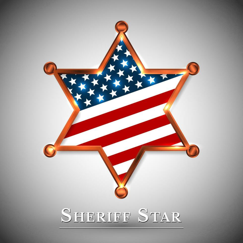 Sheriff badge greeting card with star of USA vector