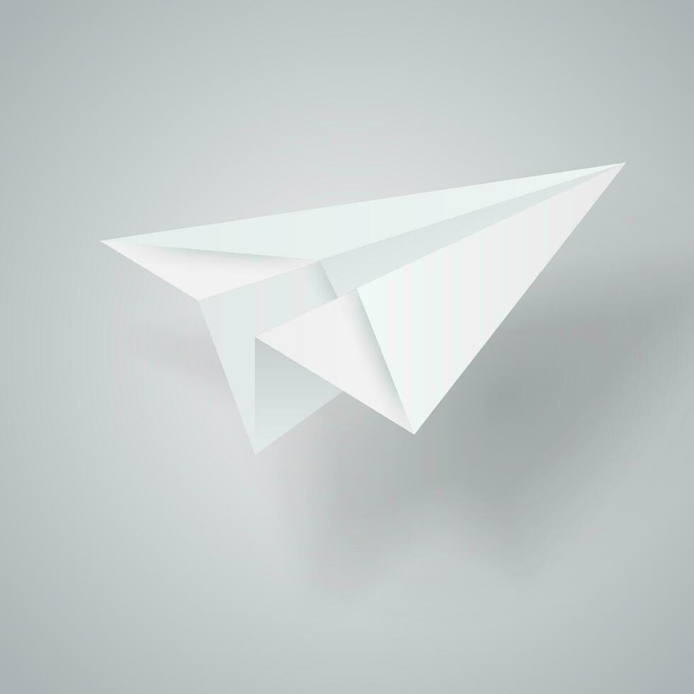 ilustración de origami papel avión en blanco antecedentes vector