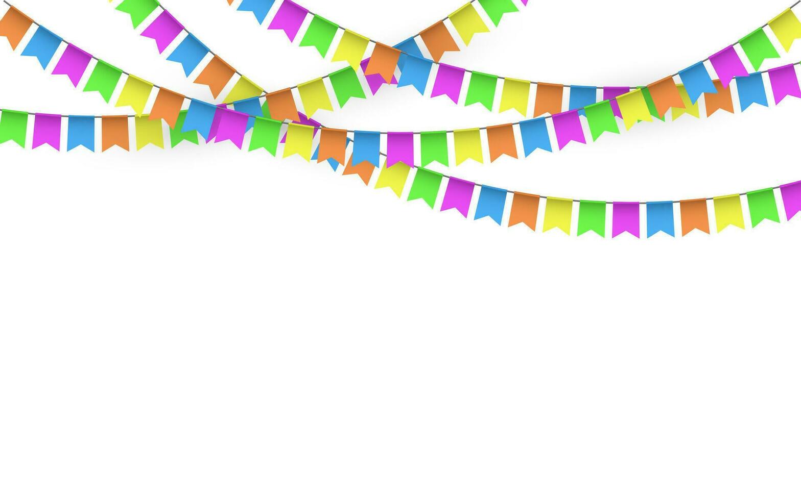 Party Background with Flags Vector, Colored festoons on the white background vector