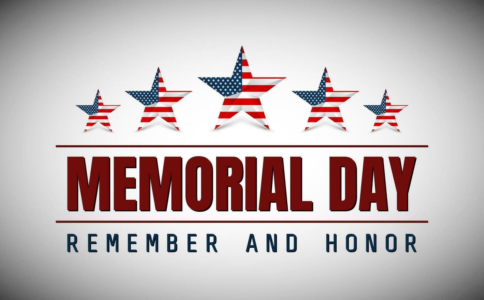 Memorial Day with star in national flag colors vector