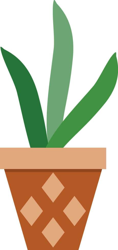 flower pot illustration with tropical and cactus design for designing vector