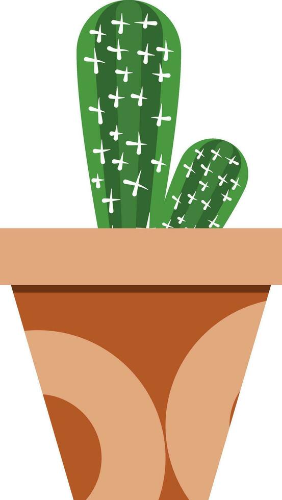 flower pot illustration with tropical and cactus design for designing vector