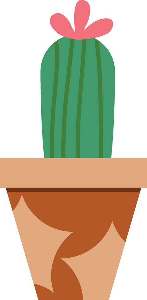 flower pot illustration with tropical and cactus design for designing vector