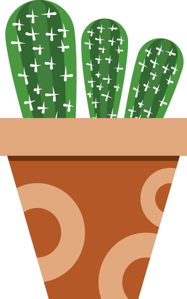 flower pot illustration with tropical and cactus design for designing vector