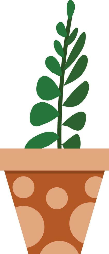 flower pot illustration with tropical and cactus design for designing vector