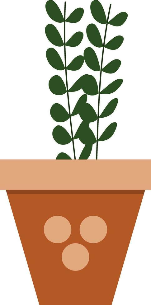 flower pot illustration with tropical and cactus design for designing vector