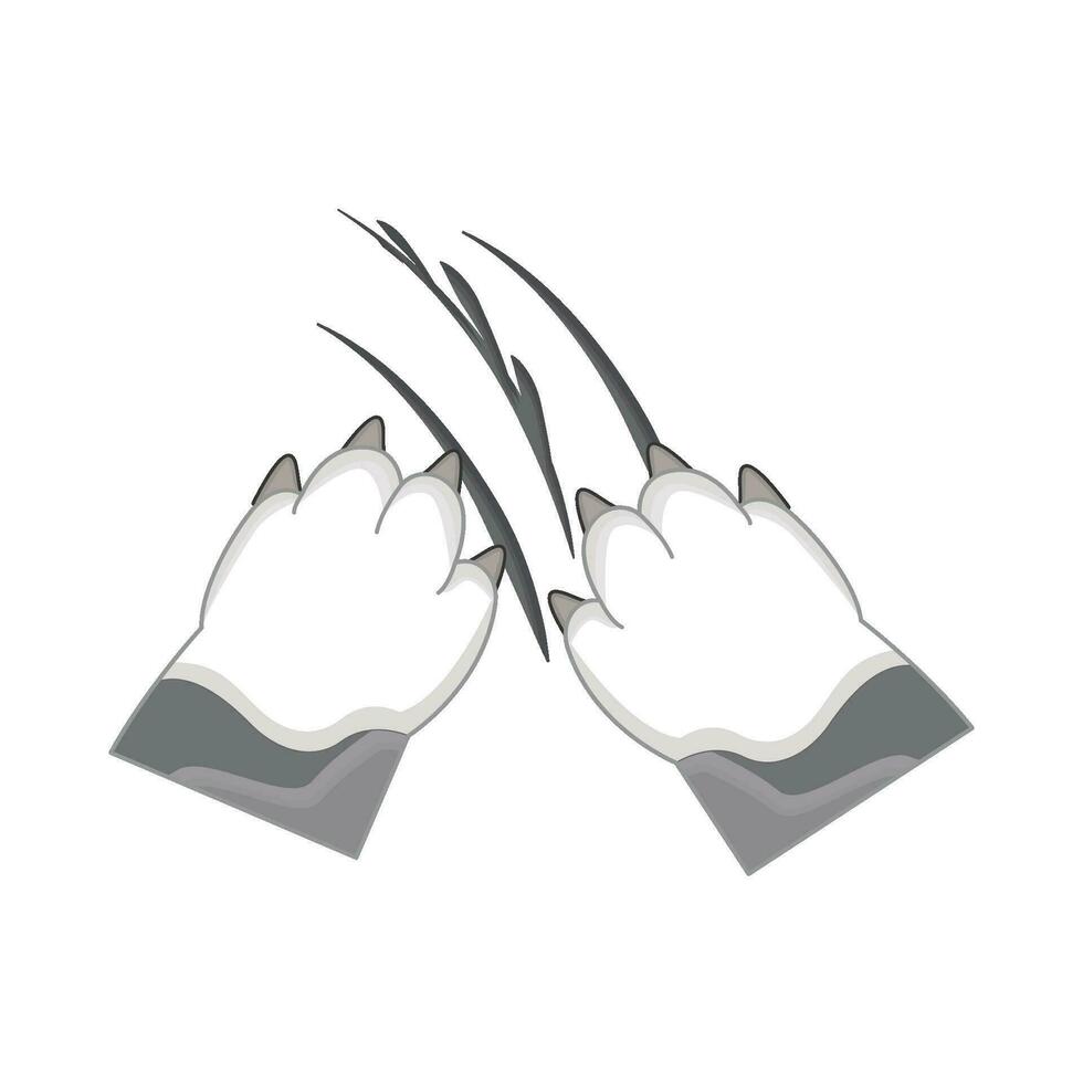 illustration of cat paw scratching vector