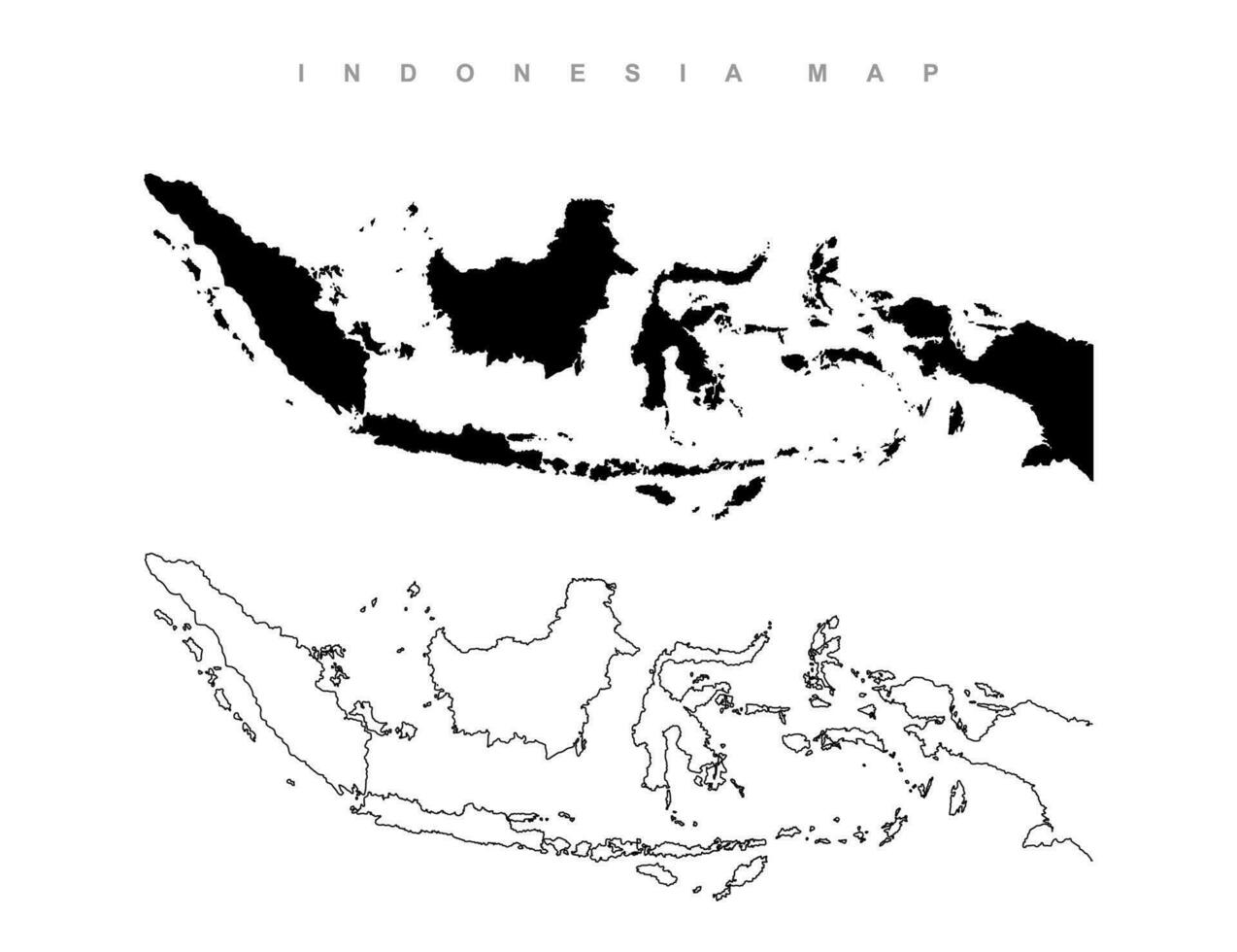 Map of Indonesia with white background vector