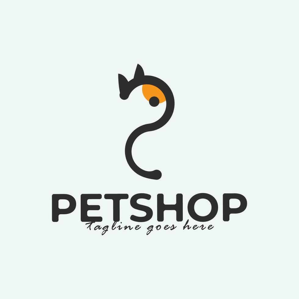 petshop logo simple icon design vector